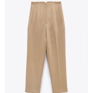 Zara Tan High-Waisted Pants